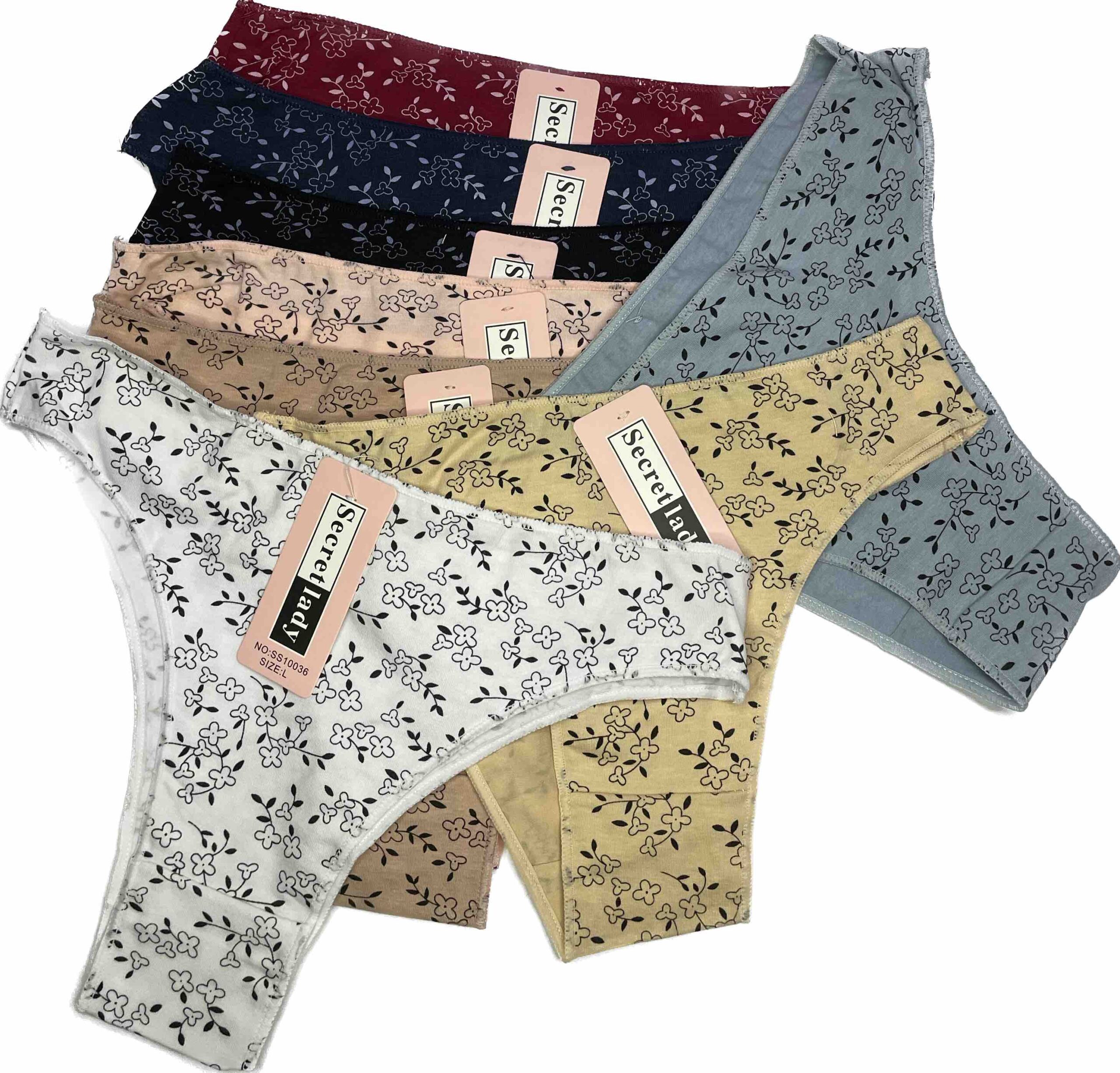 Women's underwear 95% cotton 5% polyester 7 colors per piece