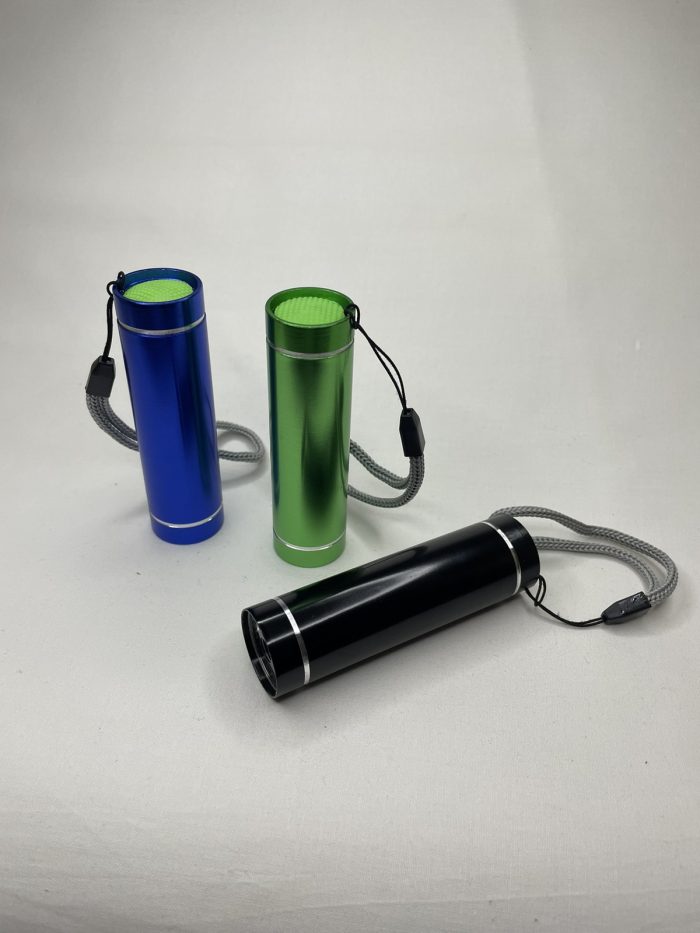 Metal flashlight with batteries